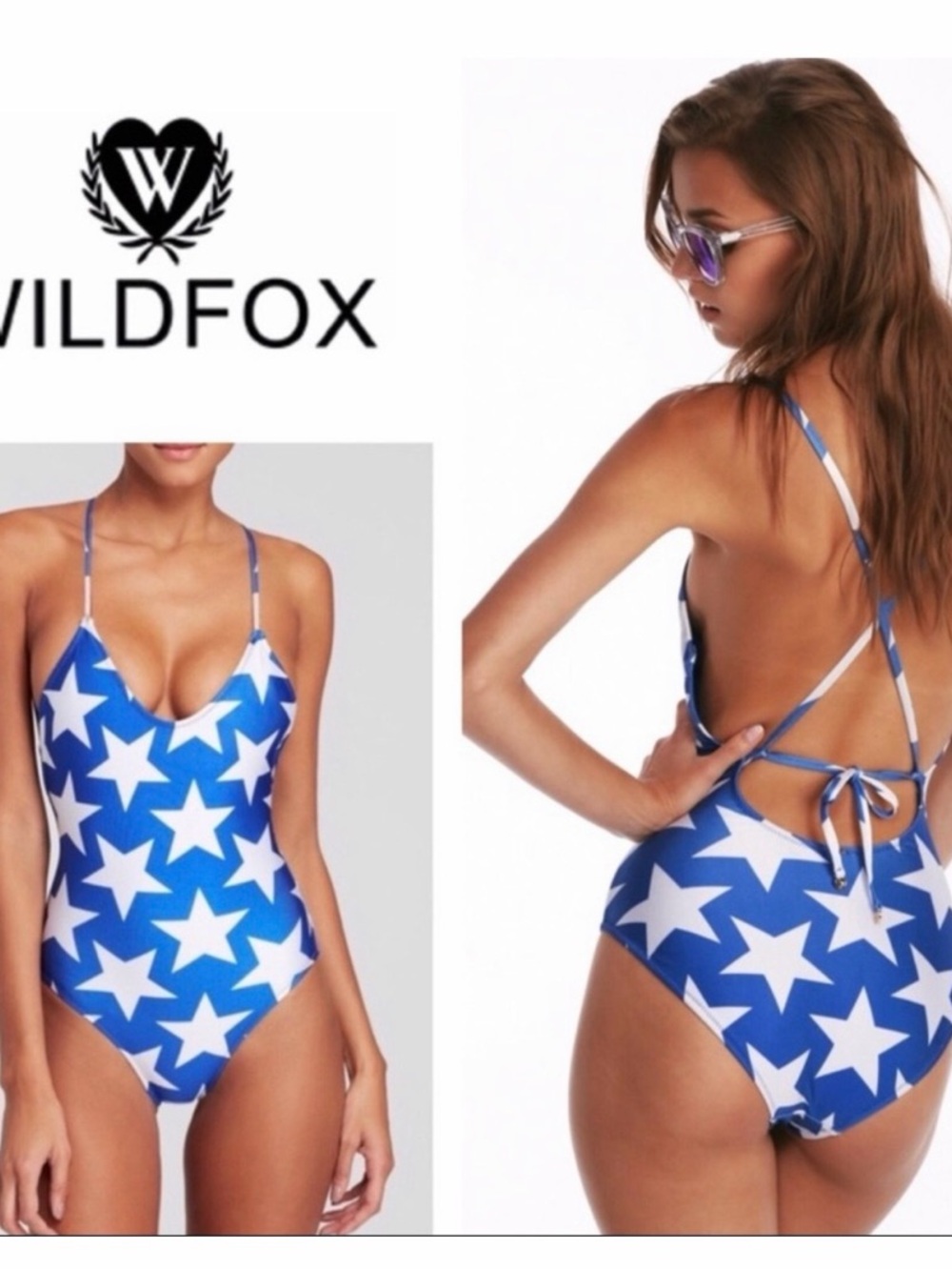 New. WILDFOX Patriotic Star swimsuit. NWT